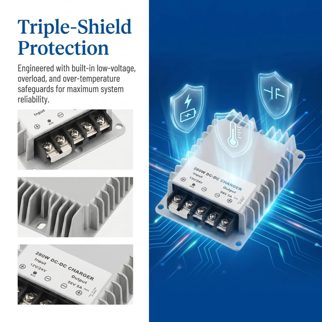 Alt view image 2 of 5 - DC 12V 24V to DC 56V 5A 280W Converter Step-up Transformer for Car Truck RV