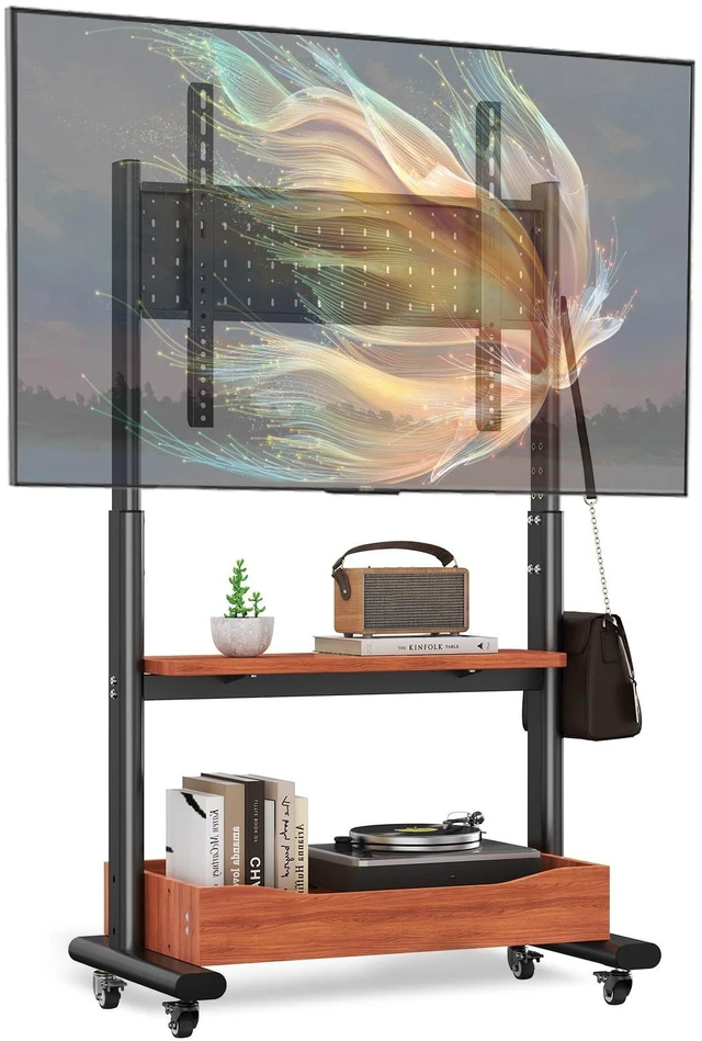 Main image of Hovadova Heavy Duty Rolling TV Stand for 32-75 Inch TVs, 132 lbs Capacity