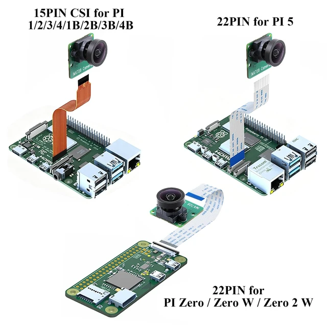 Alt view image 5 of 5 - IMX708 12MP Camera Module with M12 Lens, 152 FOV Wide Angle Camera Manual Focus High Dynamic Range (HDR) Includes 22-22pin, 15-22pin Cable Compatible with Raspberry Pi 5/4B+/3B+/3B/Zero