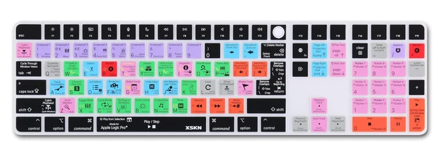 Alt view image 4 of 5 - XSKN Logic Pro Shortcut Keyboard Cover for Mac Studio Magic Keyboard with Touch ID and Numeric Keypad A2520