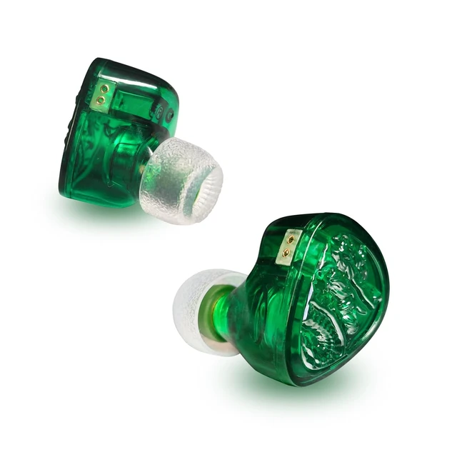 Alt view image 2 of 5 - TANGZU Wan'er S.G II Jage Dragon Gaming IEM Earphones, 10mm PET Single Dynamic Driver in Ear Monitor Headphones with Mic for Studio Gaming, Flat Detachable 2-Pin Cable (Green 3.5mm Without Mic)