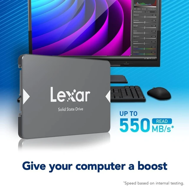 Alt view image 2 of 5 - Lexar 512GB NS100 Internal SSD 2.5" SATA III, 550MB/s Read, Gray