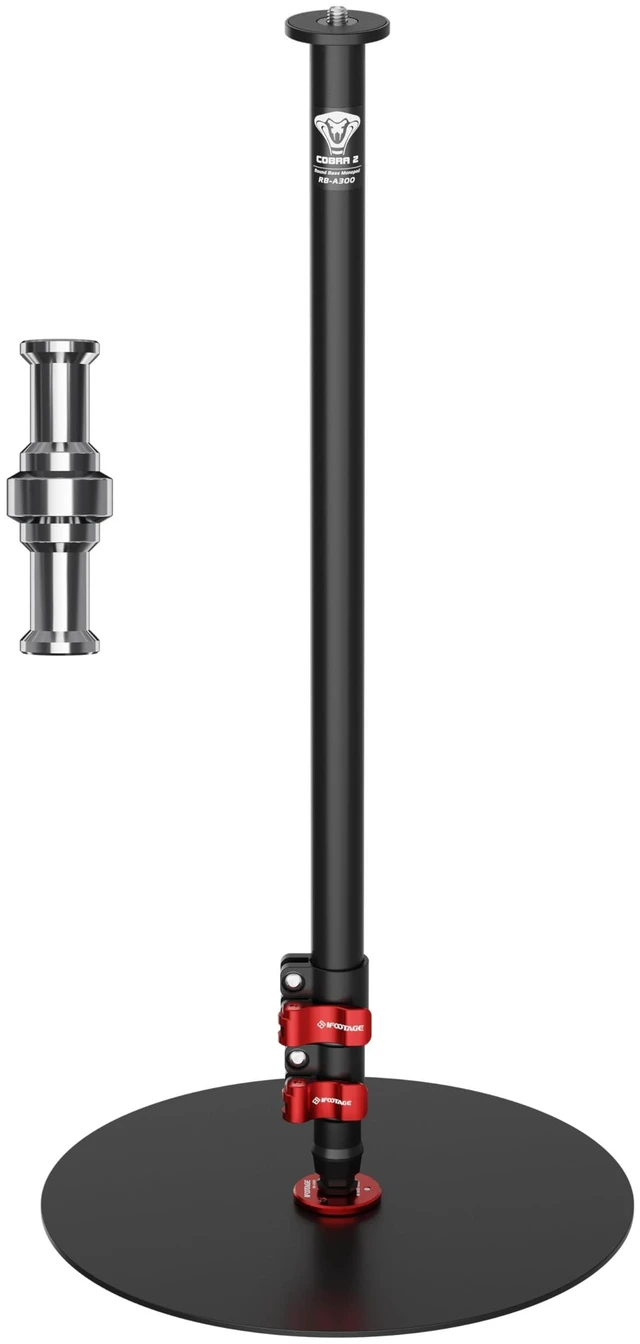 Main image of IFOOTAGE Cobra RB-A300-I, Round Base Monopod with Heavy-Duty Iron Base, Professional Camera Aluminium Monopod with Quick Adjustment Height Buckle,Compatibility DSLR Cameras Camcorders(59.44Inc)