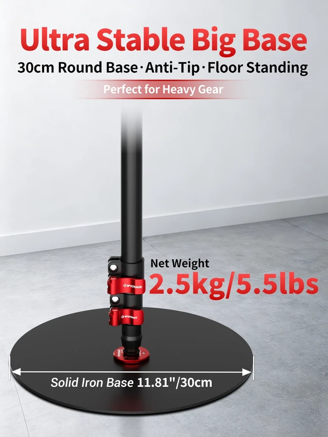 Alt view image 4 of 5 - IFOOTAGE Cobra RB-A300-I, Round Base Monopod with Heavy-Duty Iron Base, Professional Camera Aluminium Monopod with Quick Adjustment Height Buckle,Compatibility DSLR Cameras Camcorders(59.44Inc)