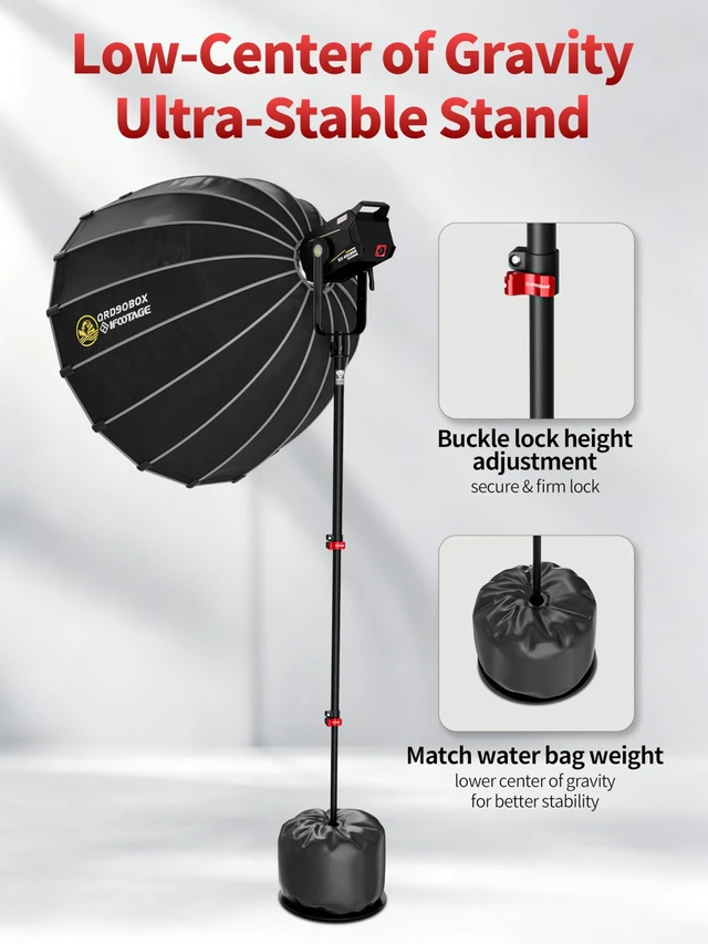 Alt view image 5 of 5 - IFOOTAGE Cobra RB-A300-I, Round Base Monopod with Heavy-Duty Iron Base, Professional Camera Aluminium Monopod with Quick Adjustment Height Buckle,Compatibility DSLR Cameras Camcorders(59.44Inc)
