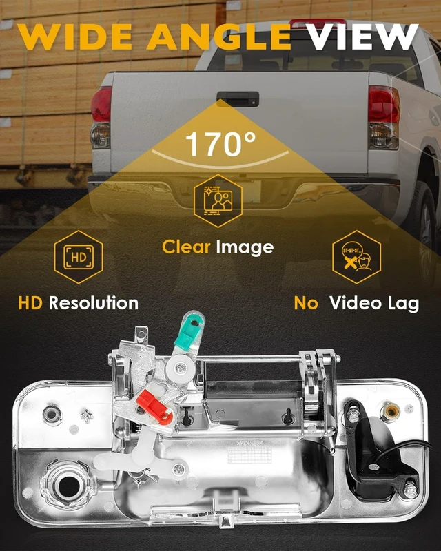Alt view image 4 of 5 - Tailgate Handle Backup Camera Kit, Compatible with 2007-2013 Toyota Tundra