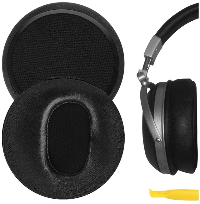 Main image of Geekria Elite Sheepskin Replacement Ear Pads for DENON AH-D2000, D5000, D5200, D7000, D7200, D9200 Headphones Ear Cushions, Repair Parts (Black)