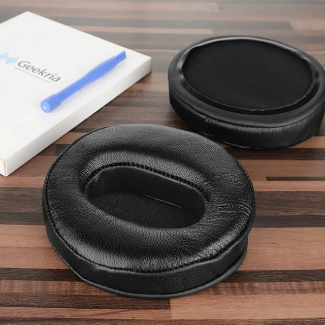 Alt view image 4 of 5 - Geekria Elite Sheepskin Replacement Ear Pads for DENON AH-D2000, D5000, D5200, D7000, D7200, D9200 Headphones Ear Cushions, Repair Parts (Black)