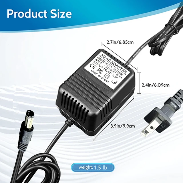 Alt view image 3 of 5 - MZSZYH 15V Power Adapter Compatible with Acorn MW48-1501500A MW481501500A