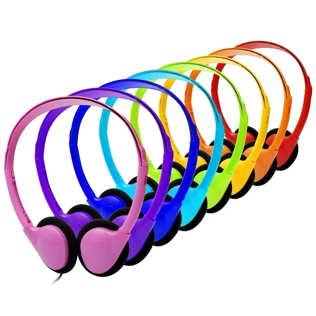 Alt view image 2 of 5 - CN-Outlet Classroom Headphones Bulk 64 Pack Multi Color Class Set for School Students Kids Children Toddler Boys Girls Teen and Adult