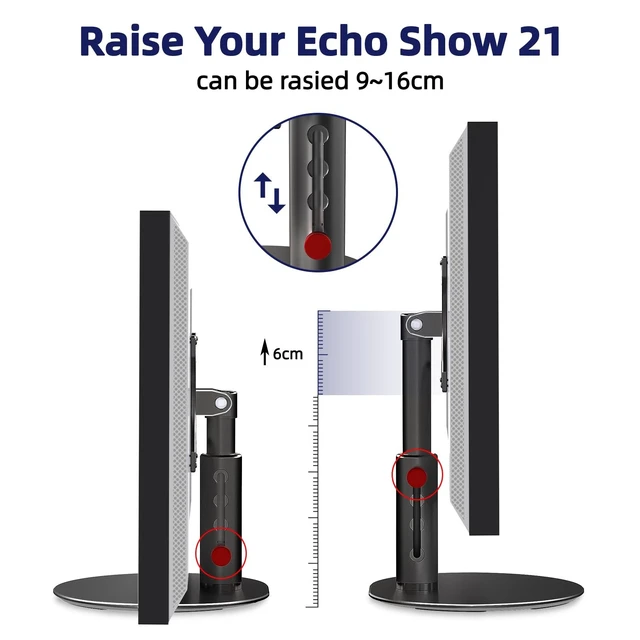Alt view image 4 of 5 - WAWXH1314 Rotatable & Tiltable Stand for Echo Show 21 and 15 (1st, 2nd) Gen