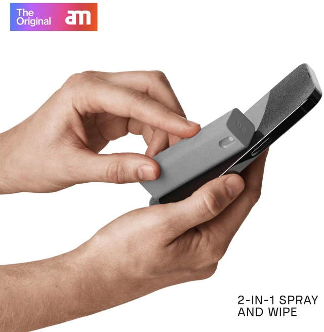 Alt view image 2 of 5 - am Mist Screen Cleaner with 7 oz Refill Alcohol-Free Cleaning Kit, Gray