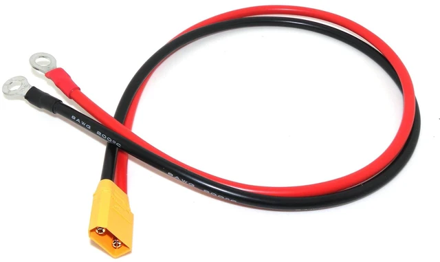 Main image of XT90 Male to M8 8mm O-Ring Lug Cable, 1.6FT 8AWG High Current Silicone Wire Adapter for Battery Charging Power Inverter Solar Systems
