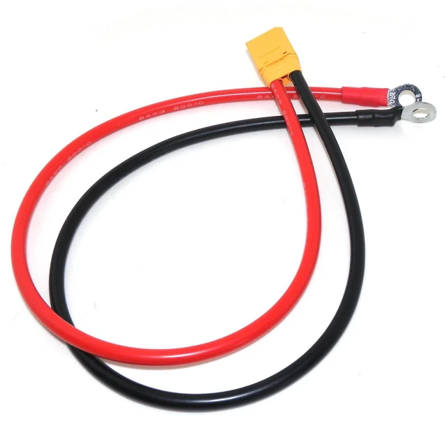 Alt view image 3 of 5 - XT90 Male to M8 8mm O-Ring Lug Cable, 1.6FT 8AWG High Current Silicone Wire Adapter for Battery Charging Power Inverter Solar Systems