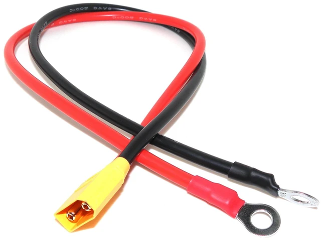 Alt view image 4 of 5 - XT90 Male to M8 8mm O-Ring Lug Cable, 1.6FT 8AWG High Current Silicone Wire Adapter for Battery Charging Power Inverter Solar Systems
