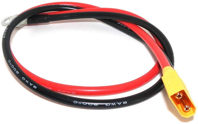 Alt view image 5 of 5 - XT90 Male to M8 8mm O-Ring Lug Cable, 1.6FT 8AWG High Current Silicone Wire Adapter for Battery Charging Power Inverter Solar Systems