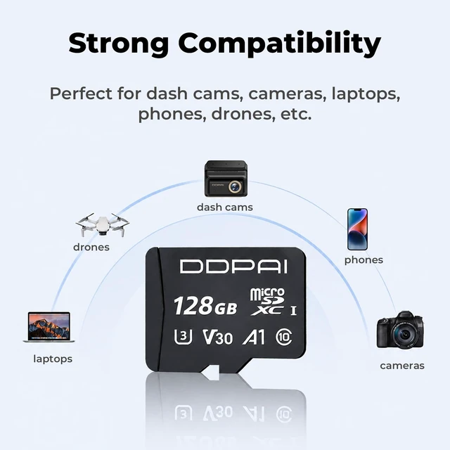 Alt view image 4 of 5 - DDPAI 128GB High Endurance microSD Card for Dash Cam, U3 V30 TF Card