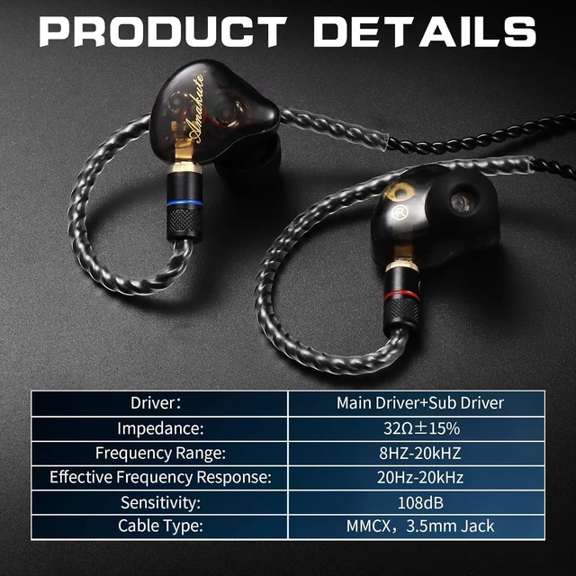 Alt view image 3 of 5 - DEMAKE in Ear Monitor with Detachable Silver-Plated Type-C Cable
