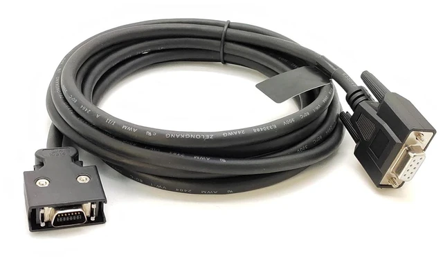 Alt view image 2 of 5 - GXMRHWY D-Sub 9Pin Female Connector Straight to SCSI HPCN 14Pin Male Snap Type Connector with Rs232 Serial Programming Cable 3Meter