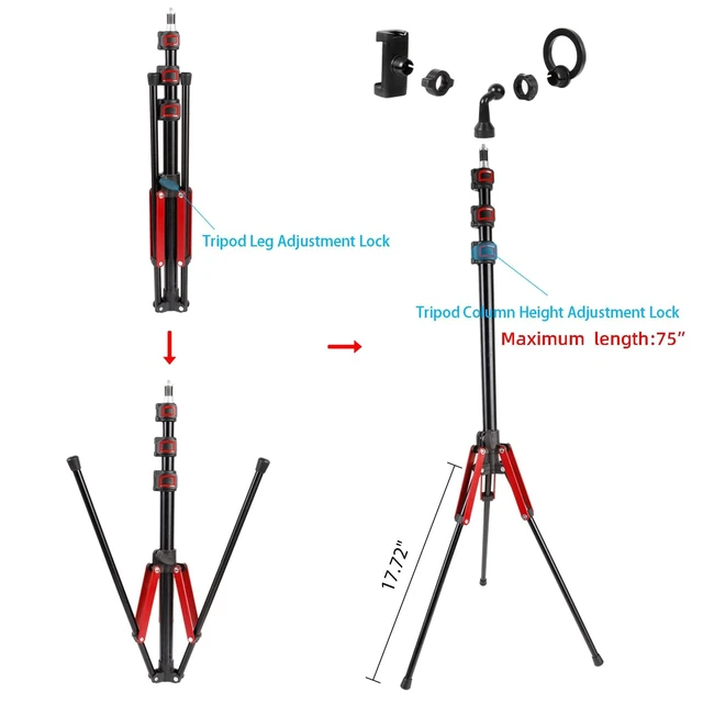 Alt view image 3 of 5 - Golf Tripod & Monopod 2-in-1 Phone Stand Holder with Spike Stake, 75" Extendable Selfie Stick Tripod for Recording Golf Swing, Magnetic Ground Mount for MagSafe & Smartphones - Stable Hands-Free Video