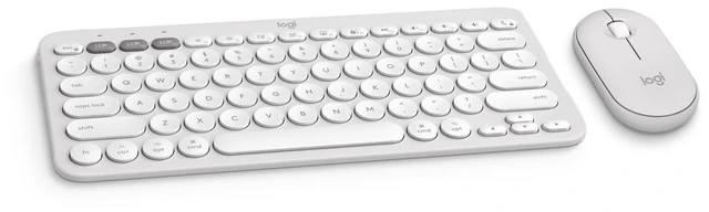 Main image of Logitech Pebble 2 Compact Wireless Keyboard and Mouse for Mac, iPad - White