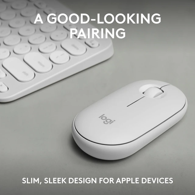 Alt view image 2 of 5 - Logitech Pebble 2 Compact Wireless Keyboard and Mouse for Mac, iPad - White