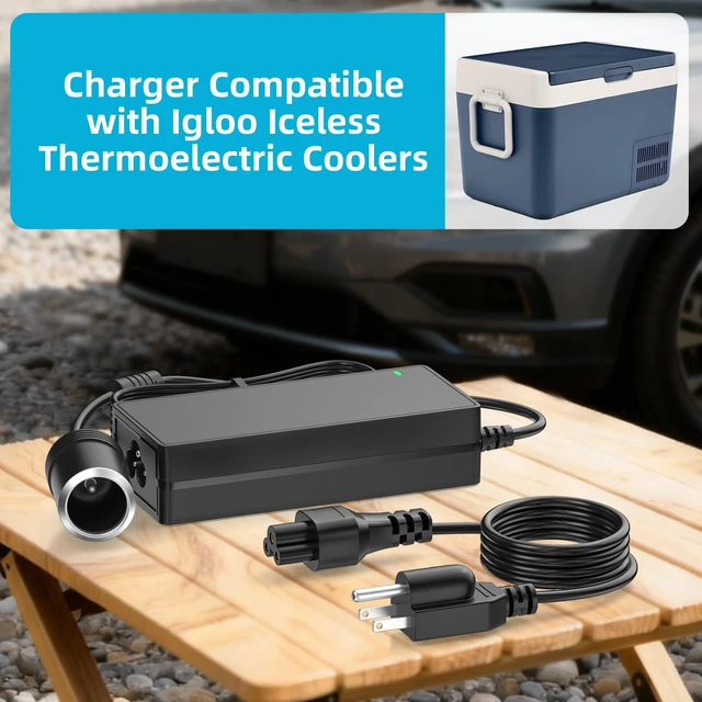 Alt view image 2 of 5 - Power Cord Compatible with Igloo Iceless Thermoelectric Coolers, 12V Adapter for Igloo Iceless Kool Mate Cool Chill DC Converter Supply Charger