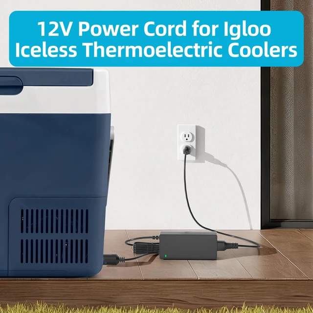 Alt view image 4 of 5 - Power Cord Compatible with Igloo Iceless Thermoelectric Coolers, 12V Adapter for Igloo Iceless Kool Mate Cool Chill DC Converter Supply Charger