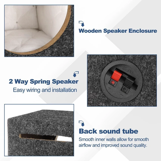 Alt view image 3 of 5 - MECCANIXITY 8 Inch Ported Wooden Speaker Enclosure, Single Vented, Gray