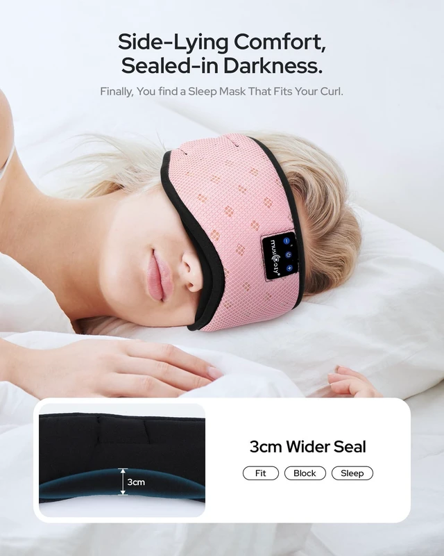 Alt view image 4 of 5 - MUSICOZY Bluetooth Sleep Mask Headphones for Side Sleepers