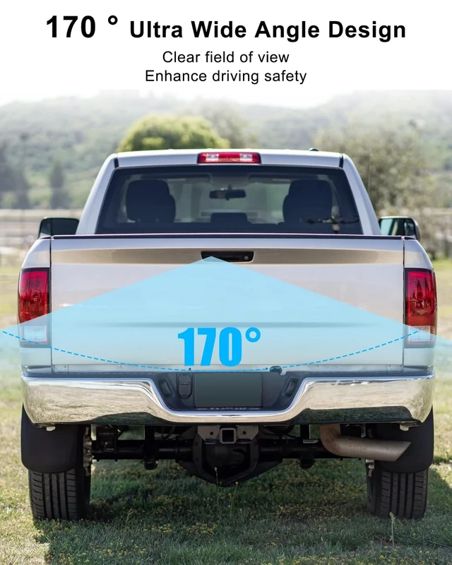 Alt view image 5 of 5 - Tailgate Handle Backup Camera Fit for Dodge Ram 1500 2500 3500 2013-2017, Waterproof Rear View Reverse Camera Replace 68197873AA 68084284AB CH1915120