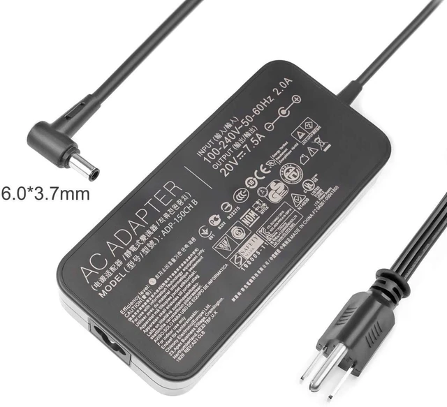 Alt view image 2 of 5 - New 150w 20V 7.5A Charger ADP-150CH B A18-150P1A Compatible for Asus Rog G531GT G731GT FX505GT FX705GT FX505DD FX505DT FX505DU FX705DD FX705DT FX705DU with Power Cord.