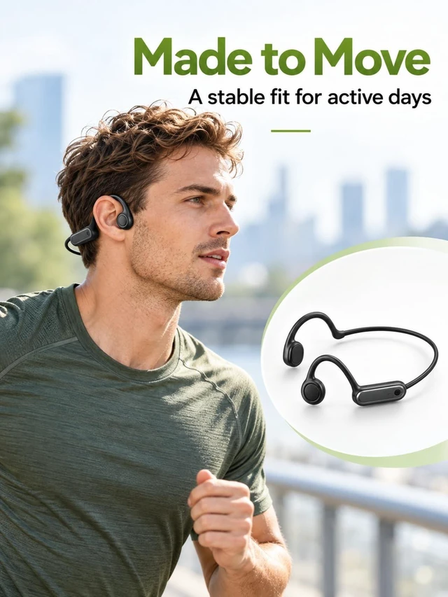 Alt view image 5 of 5 - JKNKCO NE66 AI Translation Bone Conduction Headphones, Bluetooth 5.4 Wireless Open Ear Earbuds with 135+ Languages Real-Time Translator, IPX5 Waterproof Sports Earphones for Running, Swimming,