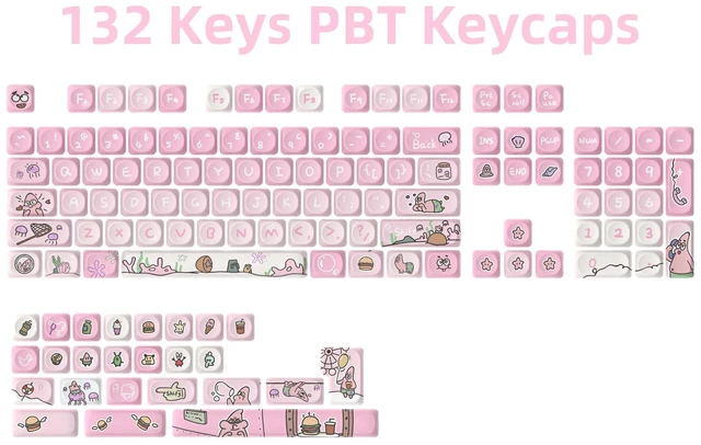 Alt view image 2 of 5 - ZERRIOY Cute PBT Material Keycaps Pink Anime MOA Profile Keycaps