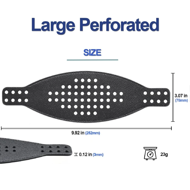 Alt view image 3 of 5 - AHG Accessory House Global Wide Perforated Maxwell 2 Headband Strap. Compatible with Audeze Maxwell 2 Headphones (Black). Premium Cowhide Leather ^^ Handcrafted ^^ Stitched