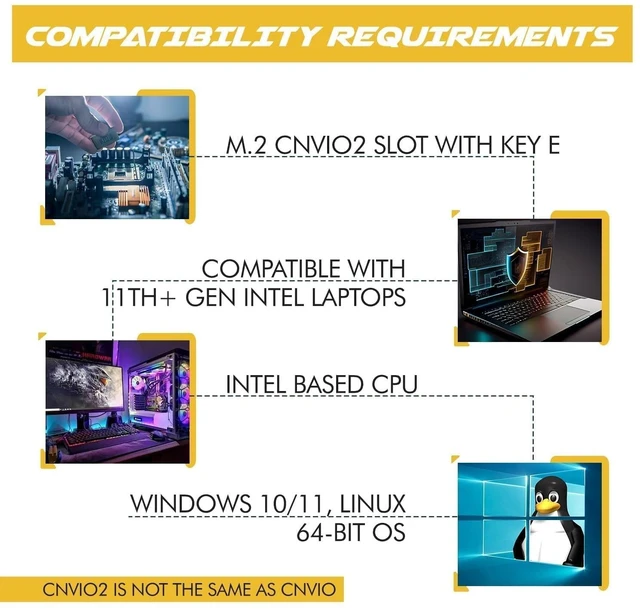 Alt view image 4 of 5 - HighZer0 Electronics AX1675i Killer Series Upgraded WiFi 6E Adapter ^^ Gaming WiFi Adapter ^^ CNVio2 M.2 WiFi Card ^^ 2.4 Gbps WiFi for PC ^^ Bluetooth 5.3 Support ^^ Requires Intel 11th+ Gen CPU