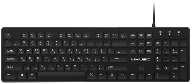 Main image of Korean&English Keyboard USB Wired - 104 Keys Full-Size Laser-Etched Letter