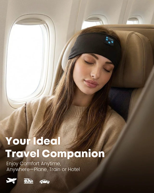 Alt view image 4 of 5 - Fulext Sleep Headphones Bluetooth 5.4 Headband, Sleeping Headband Headphones with Ultra-Thin Stereo Speakers for Side Sleepers Women Men, Wireless Sleep Earphones for Workout Yoga Running