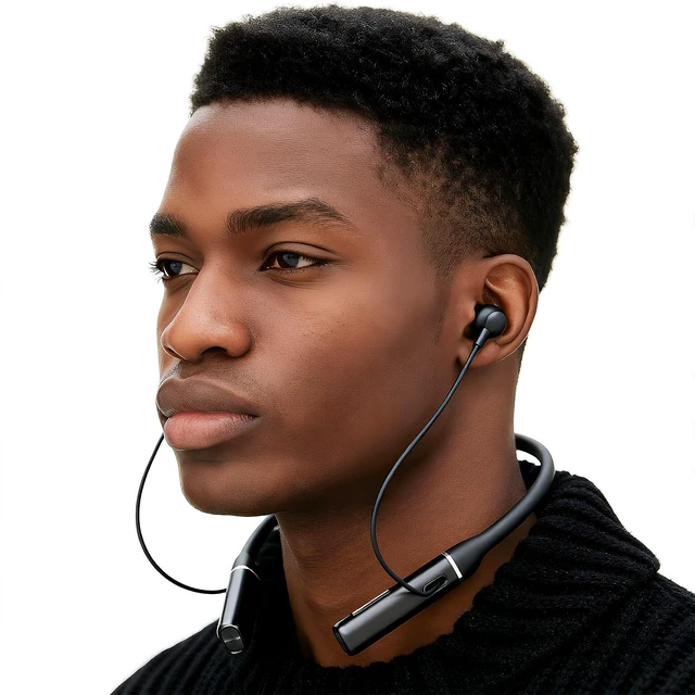 Alt view image 5 of 5 - Blue Air Neckband Bluetooth Earphones Magnetic in Ear Sports Headphones