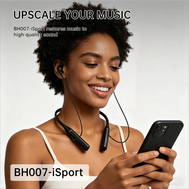 Alt view image 2 of 5 - Blue Air Neckband Bluetooth Earphones Magnetic in Ear Sports Headphones
