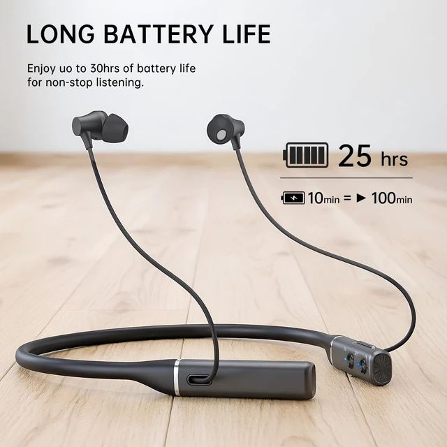 Alt view image 3 of 5 - Blue Air Neckband Bluetooth Earphones Magnetic in Ear Sports Headphones