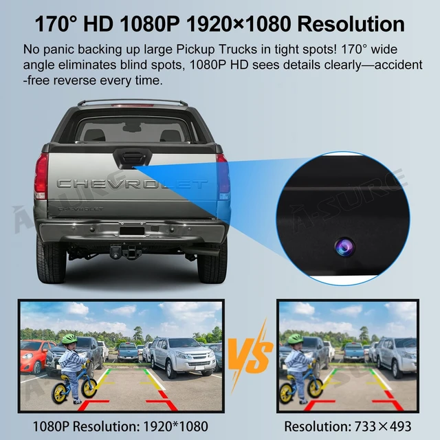 Alt view image 3 of 5 - ASURE Backup Camera Tailgate Handle for Chevrolet Avalanche 2001-2006