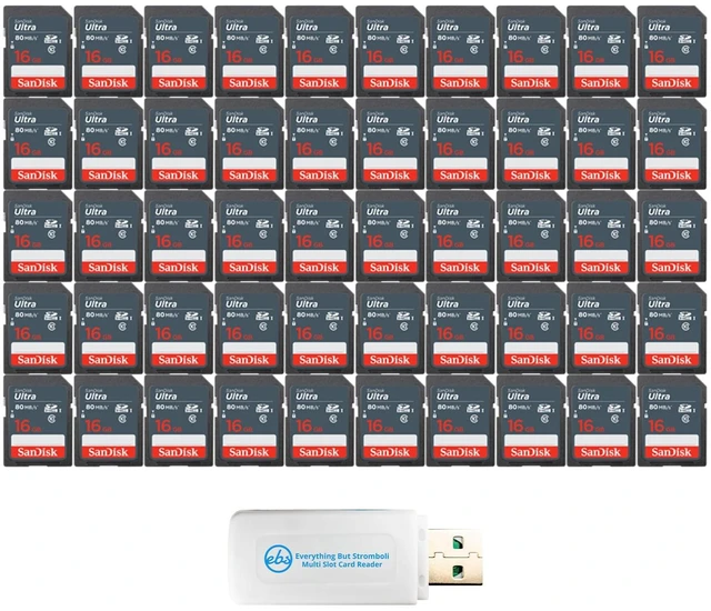 Main image of SanDisk 50 Pack 16GB Ultra Memory Card for Trail Cameras SDSDUNS-016G-GN3IN