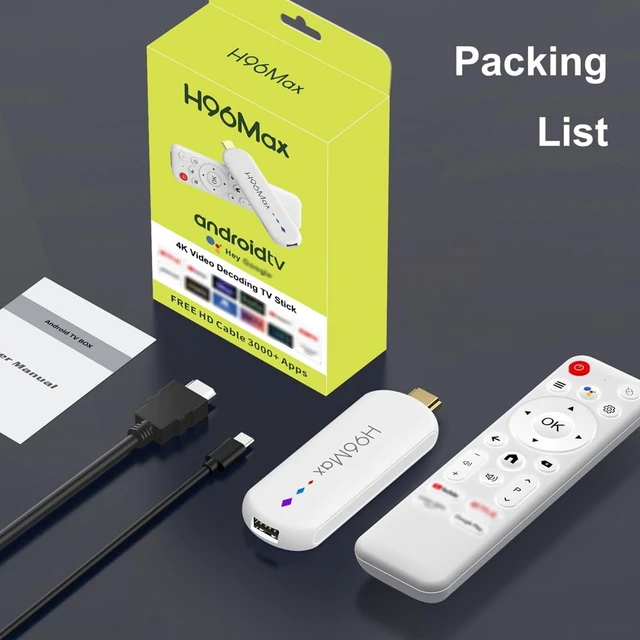 Alt view image 3 of 5 - H96MAX TV Stick 4K Ultra HD Media Player Screencast WiFi6 16GB USB Home Media Player