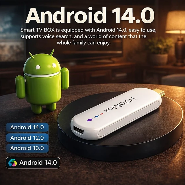 Alt view image 4 of 5 - H96MAX TV Stick 4K Ultra HD Media Player Screencast WiFi6 16GB USB Home Media Player