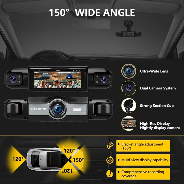 Alt view image 4 of 5 - 4 Channel 360 Dash Cam Front Rear Left and Right, 1080P FHD Car Camera