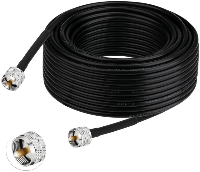 Main image of Superbat RG8x Coaxial Cable, CB Coax Cable 75ft UHF PL259 Male to Male Low Loss CB Antenna Cables 50 Ohm for HAM Radio, Antenna Analyzer