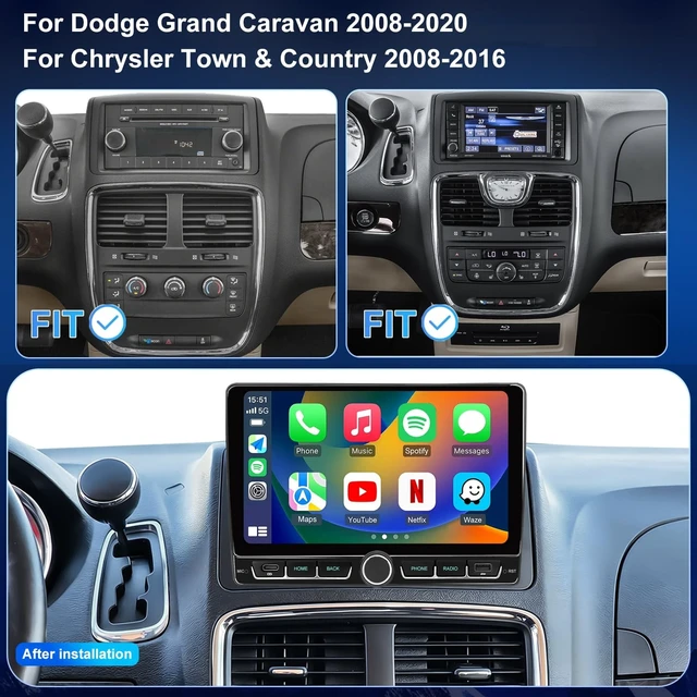 Alt view image 2 of 5 - 9in 4+64G Upgrade Replacement Car Radio for Dodge Grand Caravan 2008-2020