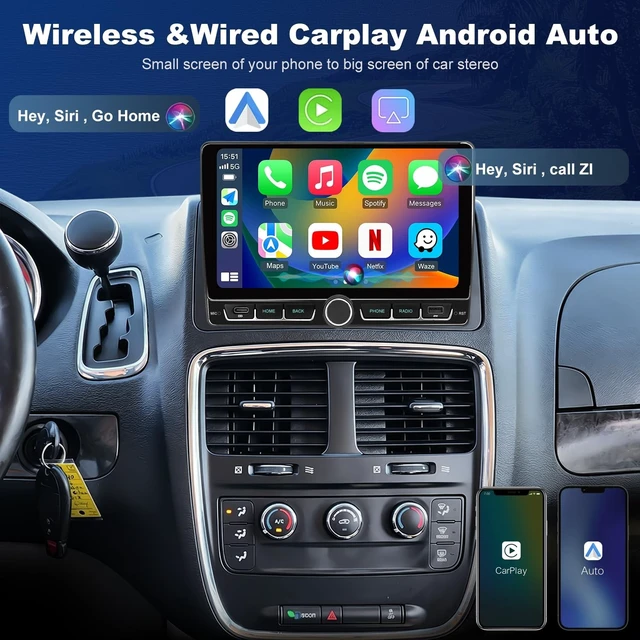Alt view image 3 of 5 - 9in 4+64G Upgrade Replacement Car Radio for Dodge Grand Caravan 2008-2020