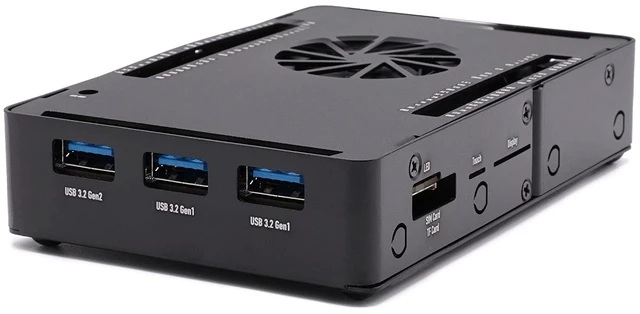 Main image of KKSB LattePanda 3 Delta Case ^^ Black Aluminum LattePanda 3 Delta Enclosure ^^ Supports 8 SMA Antennas